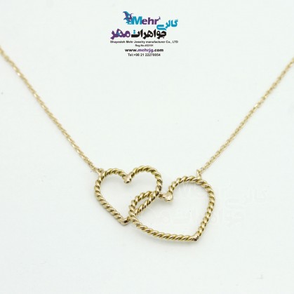 گردنبند طلا - طرح قلب تو در تو-MM1331